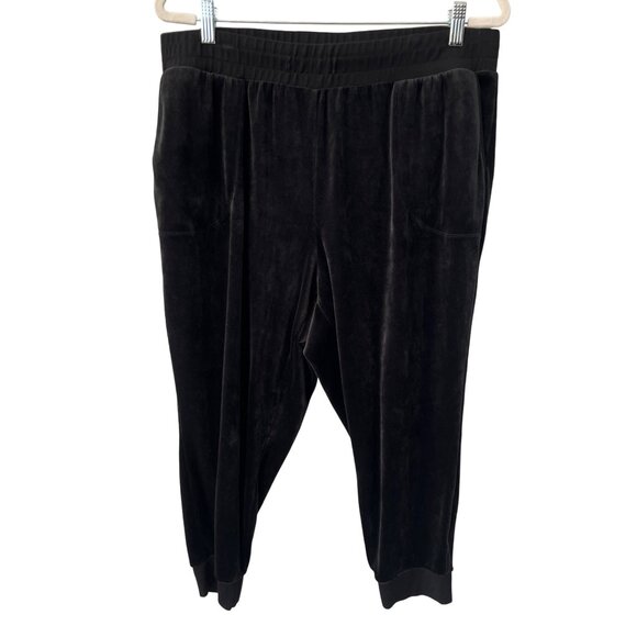 Torrid Velour Jogger Pants Womens 2X Pull On Elastic Waist Black Polyester Blend - Picture 3 of 8
